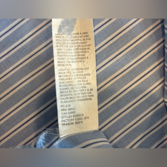 VAN HEUSEN Blue and White Striped Oversized Button Down Shirt Size XXL Men’s - Picture 7 of 10